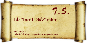 Tábori Sándor névjegykártya